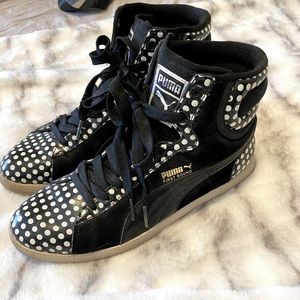 Polka Dot Puma First Round High Top Sneakers